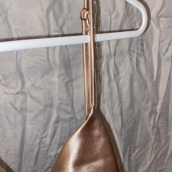 Better Be Womens Square Neck Sleeveless Cross Back Satin Dress Rose Gold Medium - Picture 11 of 12